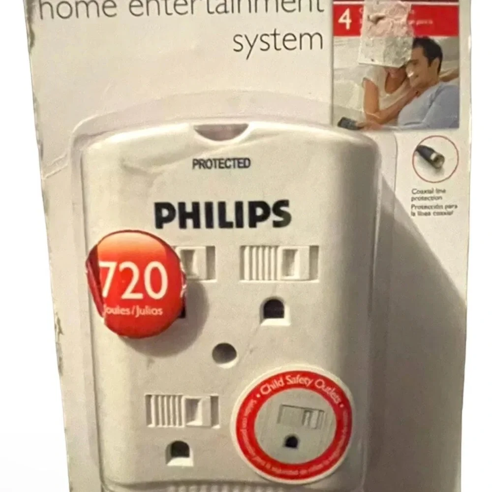 Philips Child Safety multi-Outlet Surge & Coaxial Protection Home Entertainment